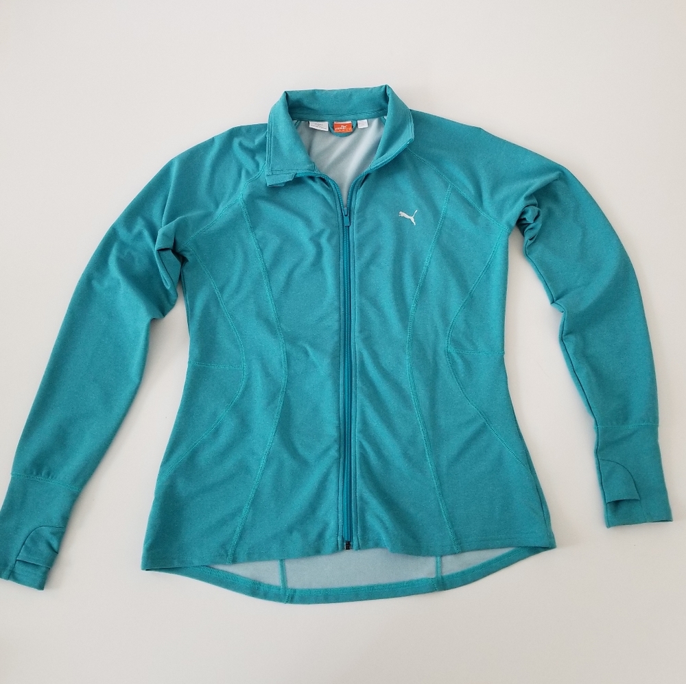 Puma teal full zip sweater jacket size Lar…